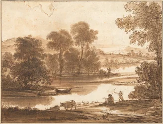 Auenlandschaft mit Tränke
